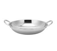 iplusmile Wok Práctica y Resistente con Doble Asa de Acero Inoxidable Olla de Cocina Doméstica para Cocinar Fideos en Restaurante o Hotel