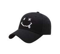 IPNSDON 1 gorra de béisbol, gorra de béisbol clásica de algodón bordado, gorra de béisbol con protección solar ajustable y cara sonriente bordada, para hombre, mujer, gorra deportiva para exteriores