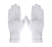 IPNSDON 1 pares de guantes de algodón blanco, guantes de uniforme para hombre, guantes de esmoquin para boda, guantes de conducción para asistente de policía (blanco)