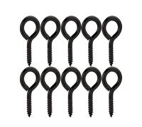 IPNSDON 10 cáncamos de acero inoxidable negro, M6 80 mm ojos de tornillo, cáncamos, ganchos de ojo para hamacas, persianas, sillas colgantes, mecedoras, sujetacables, cestas colgantes