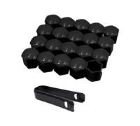 IPNSDON 20 Piezas 17mm Cubre Tuerca de Rueda, Cubre Tuerca de Rueda Negro, Protector de Tuerca de Rueda, Cubre Tuerca de Rueda, Cubre Tuerca de Neumático Hexagonal con Pinzas de Plástico