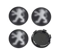 IPNSDON 4 PCS Tapas Centro Tapacubos para Peugeot 60mm - Tapas Llantas Centrales para Llantas para Llantas Originales OEM, Negro