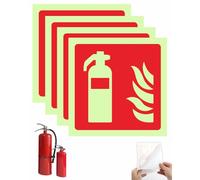 IPNSDON 4 piezas Señal Extintor, 10x10 cm Señal de Extintor de Incendios, Cartel Pegatina Letreros de Extintors de Incendios Autoadhesivo Impermeables para Exterior Interior oficinas hogares