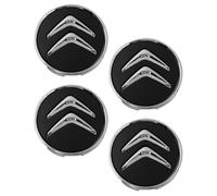 IPNSDON 4Pcs Tapas Centro Tapacubos, 60 mm Tapas Centrales para Llantas, Coche Protectores Tapas Centrales, Tapacubos Central del Coche, Llantas Centrales Universales, Compatible con Citroën, Negro