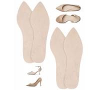 IPNSDON Plantillas antideslizantes para sandalias mujer 2 pares adhesivas beige punta fina absorbentes sudor talla 39-40 plantillas autoadhesivas para tacones altos zapatos punta fina comodas