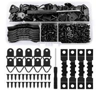 iPobie 251 Piezas Cuelga Colgador,Set de Ganchos y Colgadores para Cuadros,Colgar Cuadros Fija,para Colgar,Arte,Espejos,Relojes,Pinturas,Negro