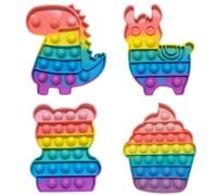 iPobie 4 Piezas Pop Fidget It Toys Set,Bubble Fidget,Juguetes Sensoriales para Apretar,Sensorial Herramientas para Adultos y Niños,Cumpleaños Regalos para Fiestas