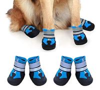 iPobie 4 Piezas Zapatos para Perros, Protectores Patas, Botas Impermeables Con Suela Antideslizante Resistente (S, Azul)