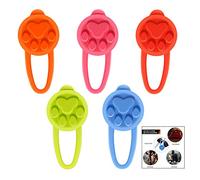 iPobie - Colgante luminoso para perros, 5 piezas, collar de seguridad para perros, de silicona, LED, colgante luminoso, intermitente, para corredores, paseos nocturnos