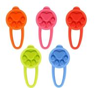 iPobie - Colgante luminoso para perros, 5 piezas, collar de seguridad para perros, de silicona, LED, colgante luminoso, intermitente, para corredores, paseos nocturnos