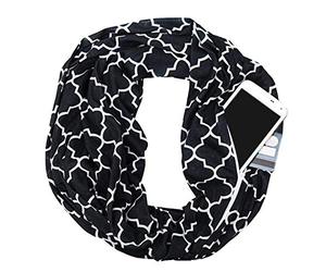 iPobie Conjunto de Doble Cara Bufanda Unisex Infinity Loop Bufanda de Viaje con Bolsillo con Cremallera Oculta