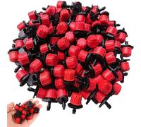 iPobie Goteros de Riego,100 Piezas Goteros de Riego Ajustables,Cabezas de Riego para Goteo,Rociadores de Riego para Césped,Jardín,Rojo