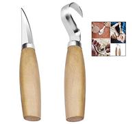 iPobie Juego de Tallado en Madera, Cuchillo de Gancho Cuchillos de Trinchar Hechos a Mano Herramientas de Tallado de Madera, en Forma de Gubia para Principiantes de Carpintería (2 Unidades)