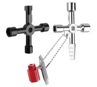 iPobie Llave Triangular Contador,2 Piezas Llave de Utilidad Multifuncional de 4 Vías,Llave Maestra para Agua,Eléctrico, Ascensor,Gas y Válvulas