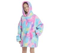 iPobie Manta con capucha para niños, sudadera con capucha de gran tamaño, sudadera con bolsillo, para planchar en clima frío, multicolor