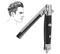 iPobie Peine de Bolsillo Plegable, Peine Plegable Multiuso Botón de Empuje Bolsillo Peine Aceite Peinado del Cabello, Plegable para el Cuidado de la Barba