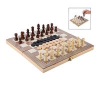 iPobie Tablero de ajedrez Juego de Ajedrez, Verificadores,Backgammon para y Adulto Portátil de Tablero Plegable para y Adultos29.3 * 29cm