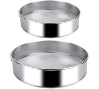 iPobie Tamizador De Harina,2 Piezas Colador de Harina para Alimentos,Redondo Malla Fina Tamiz de Harina,15cm & 20cm Colador de Acero Inoxidable Tamiz