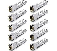 Ipolex 10 PCS Transceptor de cobre 1G SFP a RJ45, módulo SFP RJ-45 Mini GBIC 1000Base-T compatible con Cisco GLC-T/SFP-GE-T, Meraki MA-SFP-1GB-TX, Ubiquiti UF-RJ45-1g, Mikrotik, etc. (CAT.5e, 100 m)