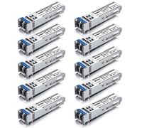 Ipolex 10 PCS Transceptor LC monomodo SFP LX de 1 G, módulo Mini-Gbic 1000Base-LX compatible con Cisco GLC-LH-SMD, Ubiquiti UF-SM-1G, Meraki, Netgear, Mikrotik, Zyxel, etc. (SMF, 1310 nm, 20 km).