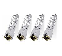 Ipolex 4 PCS Transceptor de cobre 1G SFP a RJ45, módulo SFP RJ-45 Mini GBIC 1000Base-T compatible con Cisco GLC-T/SFP-GE-T, Meraki MA-SFP-1GB-TX, Ubiquiti UF-RJ45-1g, Mikrotik, etc. (CAT.5e, 100 m)