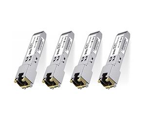 ipolex 4 PCS Transceptor de Cobre 1G SFP a RJ45, módulo SFP RJ-45 Mini GBIC 1000Base-T Compatible con Cisco GLC-T/SFP-GE-T, Meraki MA-SFP-1GB-TX, Ubiquiti UF-RJ45-1g, Mikrotik, etc. (Cat.5e, 100 m)