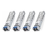 Ipolex 4 PCS Transceptor LC monomodo SFP LX de 1 G, módulo Mini-Gbic 1000Base-LX compatible con Cisco GLC-LH-SMD, Ubiquiti UF-SM-1G, Meraki, Netgear, Mikrotik, Zyxel, etc. (SMF, 1310 nm, 20 km).