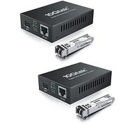 Ipolex convertidor de Medios Gigabit Ethernet, 1.25G SFP Puerto Convertidor de Medios de Fibra óptica, Multimodo LC Convertidor Equipado con un SFP-SX transceptor (850-nm, 550-m@OM2OM3MMF). 2-Pack.
