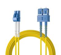 Ipolex LC to SC Fiber Patch Cable Modo único, 1G/10Gb OS2 cable de fibra óptica, Dúplex 9/125μm cable fibra óptica Internet, Jumper fibra óptica LSZH para SMF SFP/SFP+ Transceiver, 5 metros, 1-Pack.