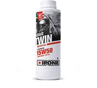 IPONE - Aceite Moto 4 Tiempos 15W50 Road Twin - Semisintético - Lubricación Óptima - Protección del Motor - Bidón 1 Litro