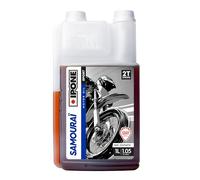 IPONE - Aceite Motor Moto 2T Samouraï Racing Opción Fresa - 100 % Sintético con Ésteres - Lubricante Alto Rendimiento - Envase Dosificador 1 Litro