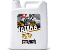 IPONE - Aceite Motor Moto 4 Tiempos 5W40 Full Power Katana - 100% Sintético con Esteres - Cambio de Marcha Más Suave - Bidón 4L