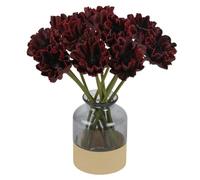 IPOPU Amapolas artificiales de color borgoña, 10 unidades de amapolas falsas de tacto real de 13 pulgadas, flores granate realistas para centros de mesa florales del día de los veteranos, mesas