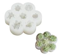 Ipotkitt 1 pieza Moldes de silicona de planta blanca de 7 cavidades, moldes de flores de caramelo para caramelo, fondant, pastel, chocolate, keto, bomba grasa, gelatina, hielo, velas, manualidades