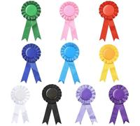 Ipotkitt 10 broches de 10 colores en blanco para premios, 1er lugar, roseta, ganador, victoria, participación, cinta para competición, eventos deportivos, concursos de graduación