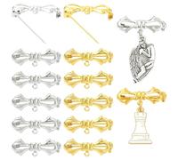 Ipotkitt 20 broches de latón con lazo de 2 colores con lazos en forma de lazo para hacer barras de insignia, ramilletes, etiquetas de nombre, decoración de boda, fabricación de joyas