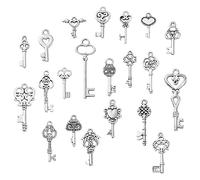 Ipotkitt Abalorio de estilo tibetano con diseño del alfabeto para viajes, música, tarot, cruz, nudo, calavera, flor, pistola, planeta, vampiro, pez, tortuga, para manualidades, joyas, Metal, No es una