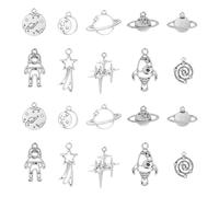 Ipotkitt Abalorio de estilo tibetano con diseño del alfabeto para viajes, música, tarot, cruz, nudo, calavera, flor, pistola, planeta, vampiro, pez, tortuga, para manualidades, joyas, Metal, No es una