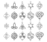 Ipotkitt Abalorio de estilo tibetano con diseño del alfabeto para viajes, música, tarot, cruz, nudo, calavera, flor, pistola, planeta, vampiro, pez, tortuga, para manualidades, joyas, Metal, No es una