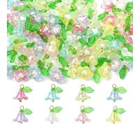 Ipotkitt Dijes acrílicos surtidos para hacer joyas, flores, ángeles, plantas, hadas, para collares, pulseras, pendientes, suministros de manualidades, Acrílico, No es una piedra preciosa
