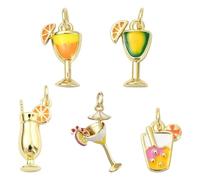 Ipotkitt Dijes de latón surtidos con forma de sombrero de cactus, cereza, mariposa, para manualidades, suministros de joyería, Latón, No es una piedra preciosa