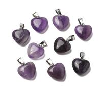 Ipotkitt Dijes de piedras preciosas naturales curativas para reiki, cuarzo, corazón, luna, lágrima, fresa, melocotón, dijes para manualidades, pulseras, collares, aretes, Piedra preciosa., No es una
