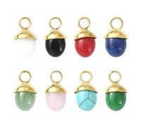 Ipotkitt Dijes de piedras preciosas naturales curativas para reiki, cuarzo, corazón, luna, lágrima, fresa, melocotón, dijes para manualidades, pulseras, collares, aretes, Piedra preciosa, No es una