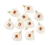 Ipotkitt Dijes de piedras preciosas naturales curativas para reiki, cuarzo, corazón, luna, lágrima, fresa, melocotón, dijes para manualidades, pulseras, collares, aretes, Piedra preciosa, No es una