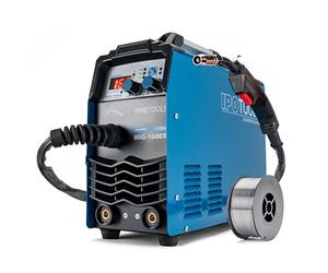 IPOTOOLS MIG-160ER Máquina de soldar MIG MAG - Máquina de soldar MIG con 160A 230V IGBT, Máquina de electrodos 3 en 1 MIG Flux MMA, Máquina de soldadura inverter portátil, 7 años de garantía