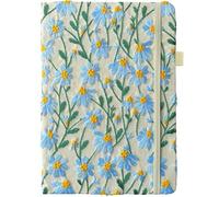 ipoul Cuaderno de papel cuadriculado, tapa dura, plano, A5, 8 x 6 pulgadas, cuadrado, papel cuadriculado, diario de flores, bordado, cuaderno de matemáticas, bonito diario, regalos de margaritas para