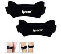 IPOW [2 PCS] Rodillera rotuliana deportiva suave y transpirable, Rodillera hombre ajustable para running correr escalada voleibol fútbol baloncesto, Rodillera knee active plus mujer/hombre, Negro