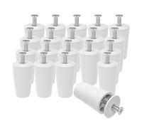 Ipow 20 pcs Topes Persiana Blanco 40 mm, Tope para Contraventana Enrollable con Tornillos M5*40 y Arandelas, Shutter Stops Plástico, Amortiguador para Persianas Generales