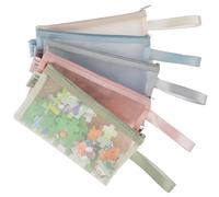 IPOW 5 unidades A6 Bolsa de malla con cremallera, portátil almacenamiento de nailon con cierre hermético para juguetes, documentos, oficina, almacenamiento, viajes y más