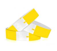 IPOW 500 Piezas Pulseras para Eventos, Fiesta Amarillas Brazaletes a Granel Pulseras de Papel Impermeables para Clubes Concierto, Neón